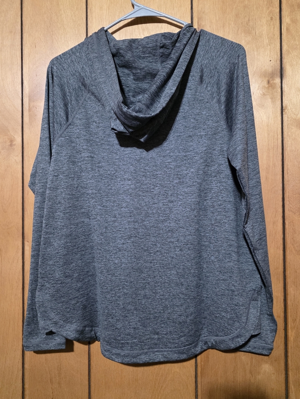 DKNY Sport Women's Heather Gray Hooded Long-Sleeve Shirt- Size SMALL - Picture 3 of 5